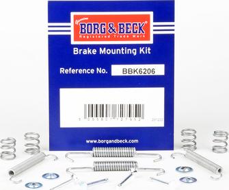 Borg & Beck BBK6206 - Kit accessori, Ganasce freno stazionamento autozon.pro