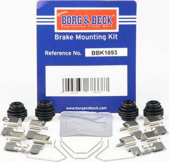 Borg & Beck BBK1693 - Kit accessori, Pastiglia freno autozon.pro