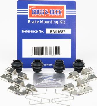 Borg & Beck BBK1687 - Kit accessori, Pastiglia freno autozon.pro