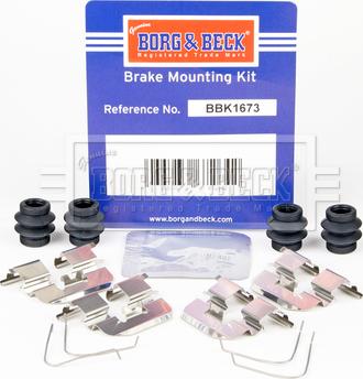 Borg & Beck BBK1673 - Kit accessori, Pastiglia freno autozon.pro