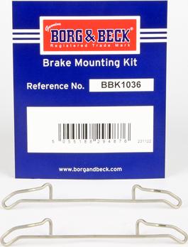 Borg & Beck BBK1036 - Kit accessori, Pastiglia freno autozon.pro