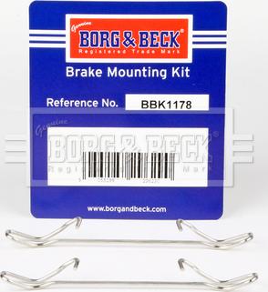 Borg & Beck BBK1178 - Kit accessori, Pastiglia freno autozon.pro