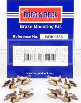 Borg & Beck BBK1385 - Kit accessori, Pastiglia freno autozon.pro