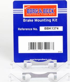 Borg & Beck BBK1374 - Kit accessori, Pastiglia freno autozon.pro