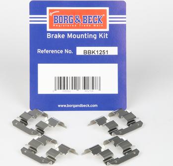 Borg & Beck BBK1251 - Kit accessori, Pastiglia freno autozon.pro