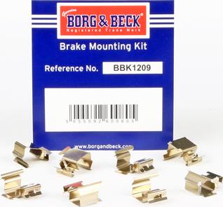 Borg & Beck BBK1209 - Kit accessori, Pastiglia freno autozon.pro