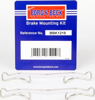 Borg & Beck BBK1219 - Kit accessori, Pastiglia freno autozon.pro