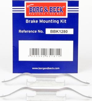 Borg & Beck BBK1280 - Kit accessori, Pastiglia freno autozon.pro