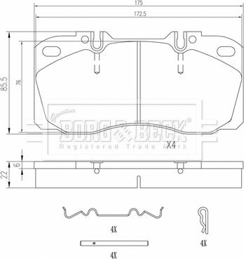 Borg & Beck BBP33006 - Kit pastiglie freno, Freno a disco autozon.pro