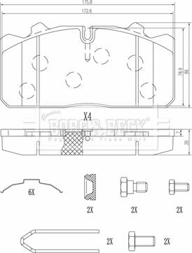 Borg & Beck BBP33001 - Kit pastiglie freno, Freno a disco autozon.pro