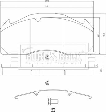 Borg & Beck BBP33008 - Kit pastiglie freno, Freno a disco autozon.pro