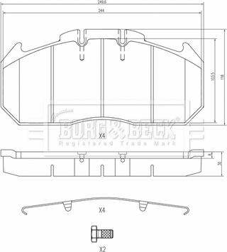 Borg & Beck BBP33003HD - Kit pastiglie freno, Freno a disco autozon.pro