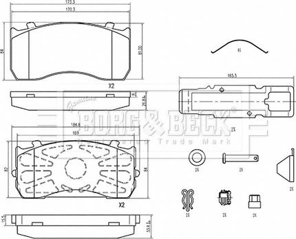 Borg & Beck BBP33010 - Kit pastiglie freno, Freno a disco autozon.pro