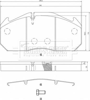 Borg & Beck BBP33018 - Kit pastiglie freno, Freno a disco autozon.pro