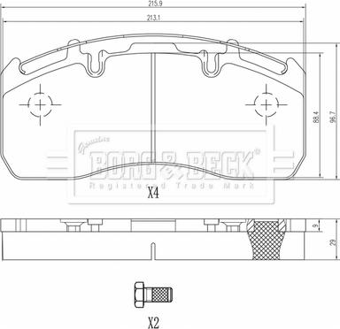 Borg & Beck BBP33013 - Kit pastiglie freno, Freno a disco autozon.pro