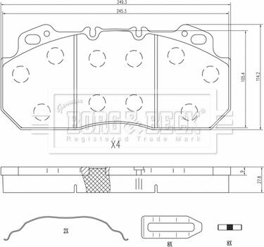 Borg & Beck BBP33012 - Kit pastiglie freno, Freno a disco autozon.pro