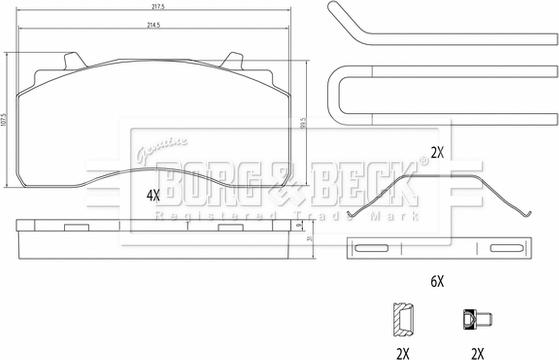 Borg & Beck BBP33021 - Kit pastiglie freno, Freno a disco autozon.pro