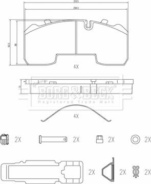 Borg & Beck BBP32999 - Kit pastiglie freno, Freno a disco autozon.pro