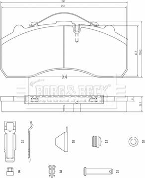 Borg & Beck BBP32997HD - Kit pastiglie freno, Freno a disco autozon.pro