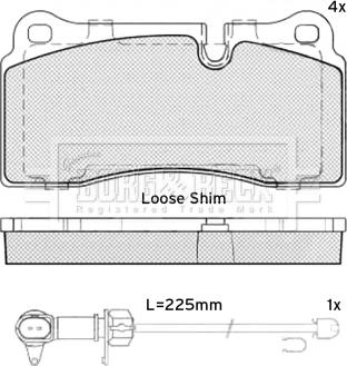 Borg & Beck BBP2496 - Kit pastiglie freno, Freno a disco autozon.pro