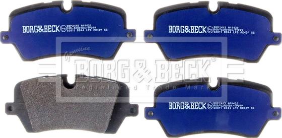 Borg & Beck BBP2415 - Kit pastiglie freno, Freno a disco autozon.pro