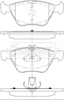 Borg & Beck BBP2488 - Kit pastiglie freno, Freno a disco autozon.pro