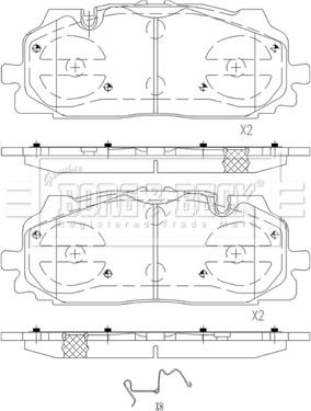 Borg & Beck BBP2595 - Kit pastiglie freno, Freno a disco autozon.pro