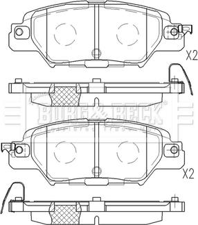 Borg & Beck BBP2598 - Kit pastiglie freno, Freno a disco autozon.pro