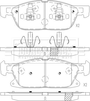 Borg & Beck BBP2593 - Kit pastiglie freno, Freno a disco autozon.pro