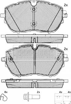 Borg & Beck BBP2546 - Kit pastiglie freno, Freno a disco autozon.pro