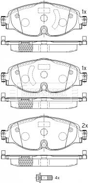 Borg & Beck BBP2550 - Kit pastiglie freno, Freno a disco autozon.pro