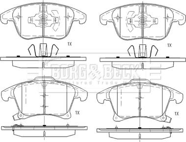 Borg & Beck BBP2564 - Kit pastiglie freno, Freno a disco autozon.pro