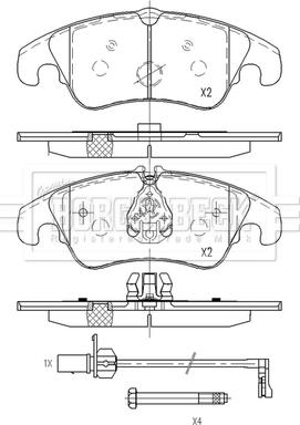 Borg & Beck BBP2565 - Kit pastiglie freno, Freno a disco autozon.pro