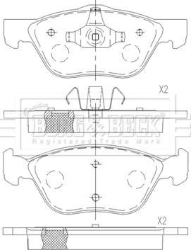 Borg & Beck BBP2566 - Kit pastiglie freno, Freno a disco autozon.pro