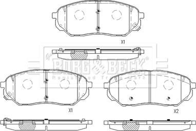 Borg & Beck BBP2561 - Kit pastiglie freno, Freno a disco autozon.pro