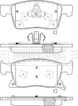 Borg & Beck BBP2568 - Kit pastiglie freno, Freno a disco autozon.pro