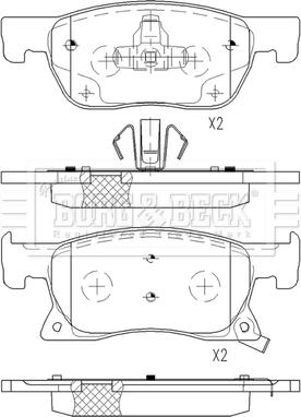 Borg & Beck BBP2567 - Kit pastiglie freno, Freno a disco autozon.pro