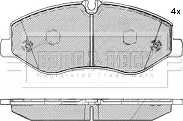 Borg & Beck BBP2503 - Kit pastiglie freno, Freno a disco autozon.pro