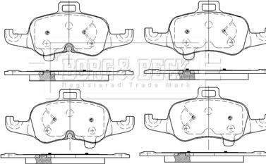 Borg & Beck BBP2589 - Kit pastiglie freno, Freno a disco autozon.pro