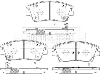 Borg & Beck BBP2580 - Kit pastiglie freno, Freno a disco autozon.pro