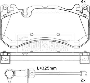 Borg & Beck BBP2532 - Kit pastiglie freno, Freno a disco autozon.pro