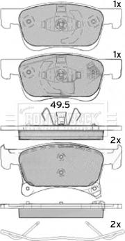 Borg & Beck BBP2537 - Kit pastiglie freno, Freno a disco autozon.pro