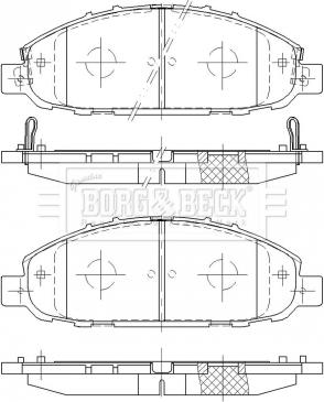 Borg & Beck BBP2522 - Kit pastiglie freno, Freno a disco autozon.pro