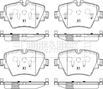 Borg & Beck BBP2527 - Kit pastiglie freno, Freno a disco autozon.pro