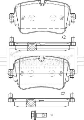 Borg & Beck BBP2574 - Kit pastiglie freno, Freno a disco autozon.pro