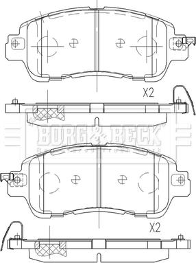 Borg & Beck BBP2573 - Kit pastiglie freno, Freno a disco autozon.pro