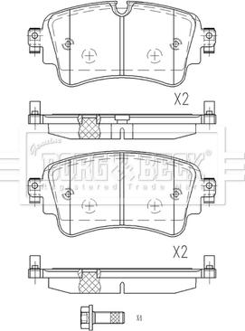 Borg & Beck BBP2577 - Kit pastiglie freno, Freno a disco autozon.pro