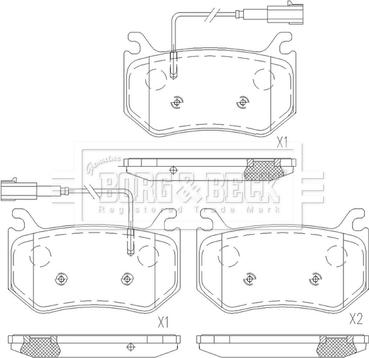 Borg & Beck BBP2645 - Kit pastiglie freno, Freno a disco autozon.pro