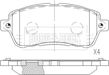 Borg & Beck BBP2646 - Kit pastiglie freno, Freno a disco autozon.pro