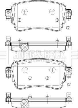 Borg & Beck BBP2641 - Kit pastiglie freno, Freno a disco autozon.pro